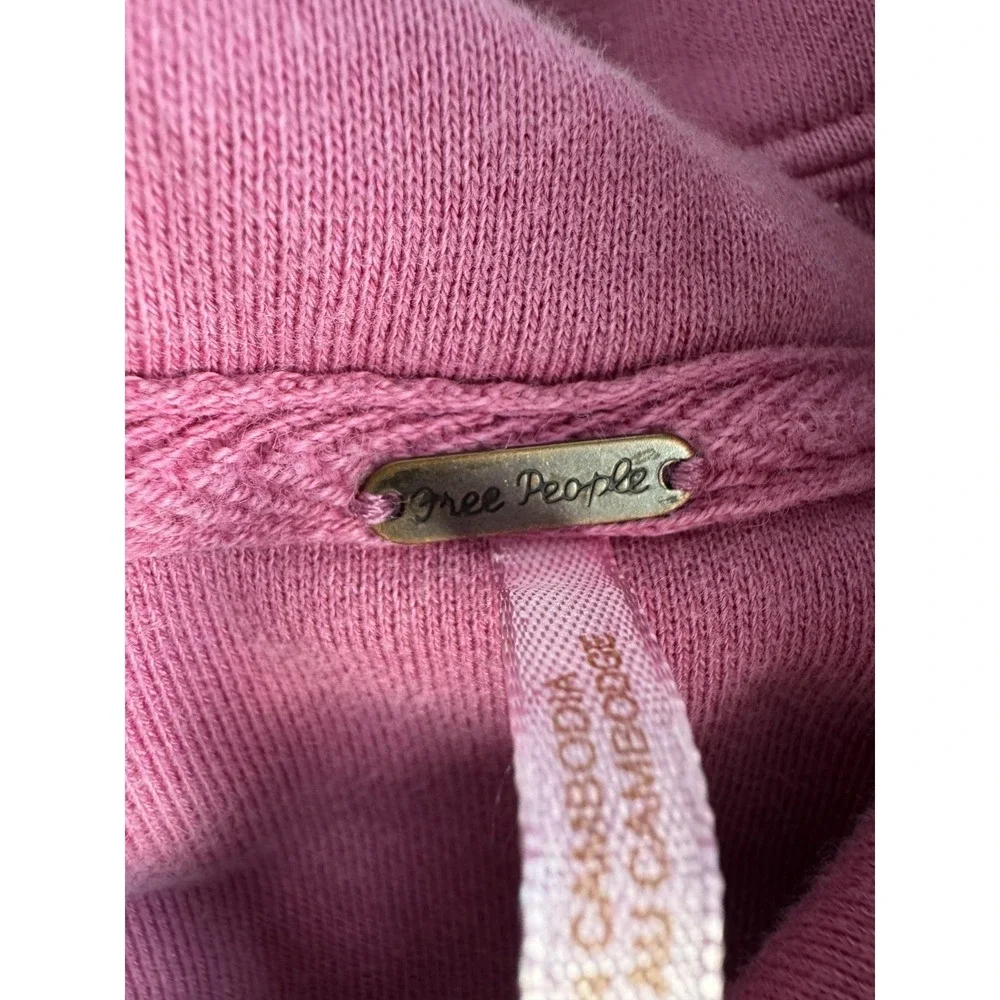 Free People Jacket Womens Small Pink Fleece Button Shacket Pockets Collared - Picture 2 of 8